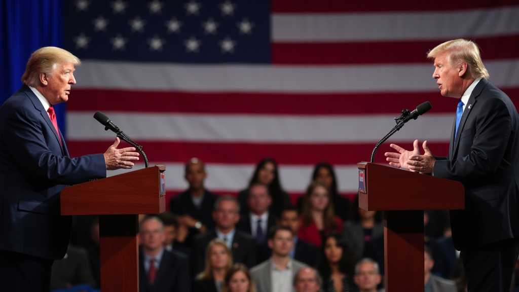 A heated political debate on immigration policies with visible tension in the air.