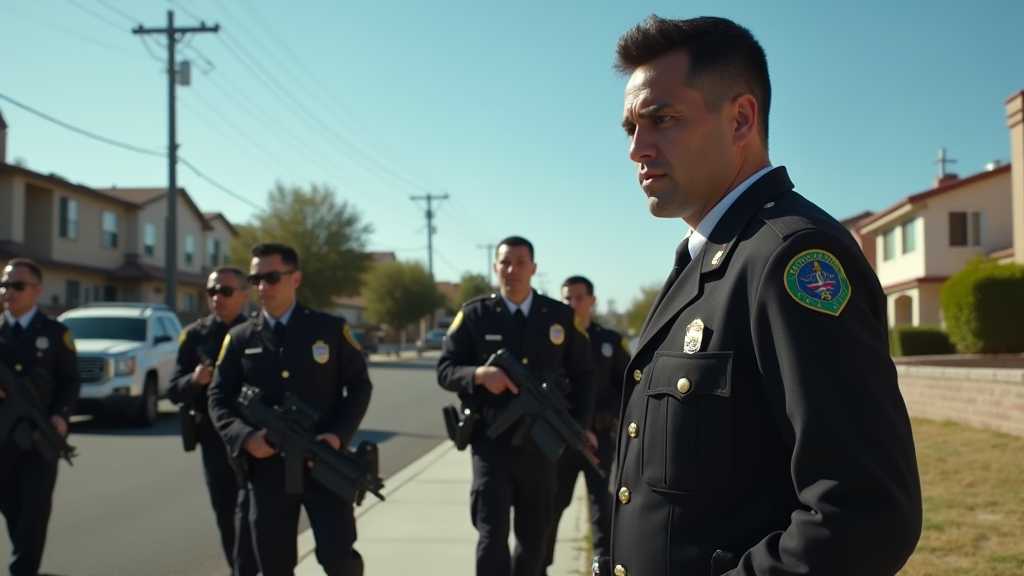 agentes de inmigracion realizando una operacion focalizada en una zona suburbanajpeg