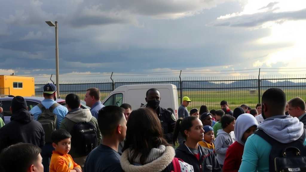 instalaciones de cruce fronterizo con inmigrantes siendo procesadosjpeg