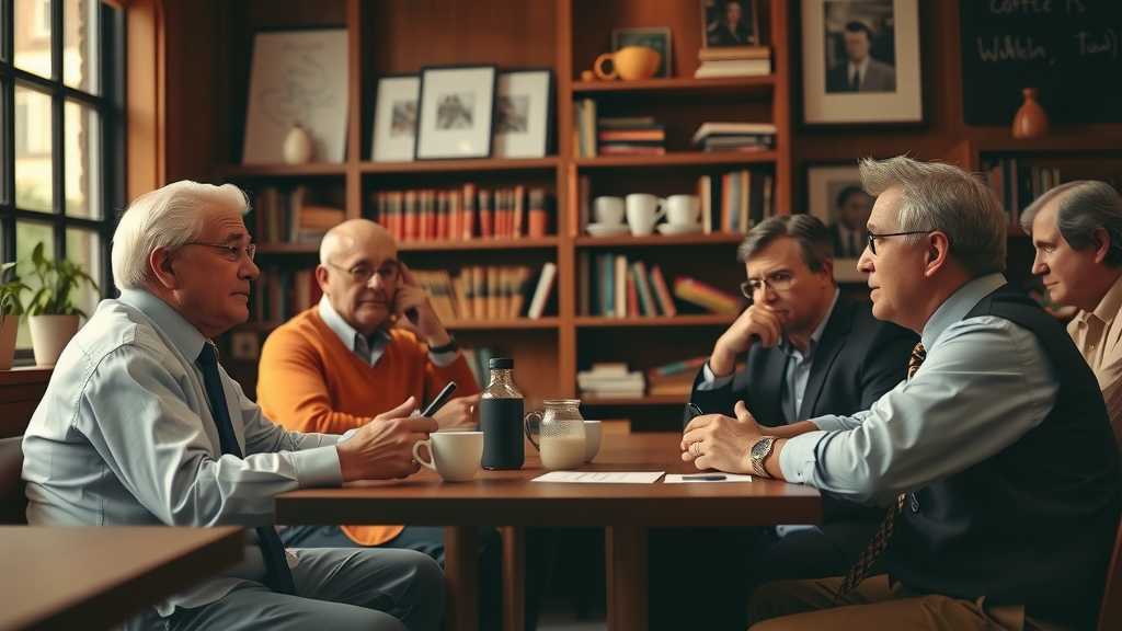 senadores en un cafe discutiendo un acuerdo bipartidistajpeg