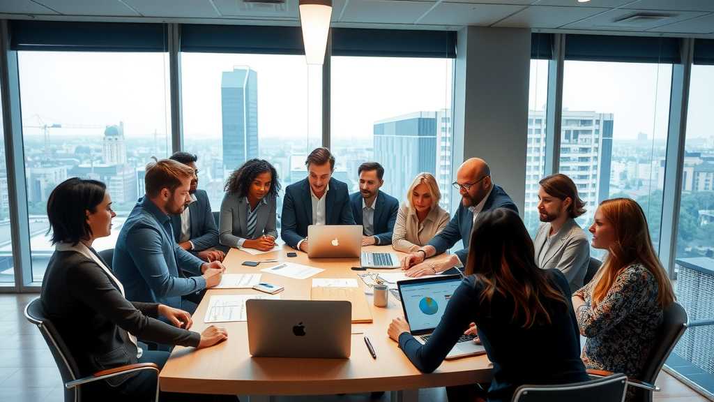profesionales en una oficina moderna colaborando y discutiendo las regulaciones de visajpeg