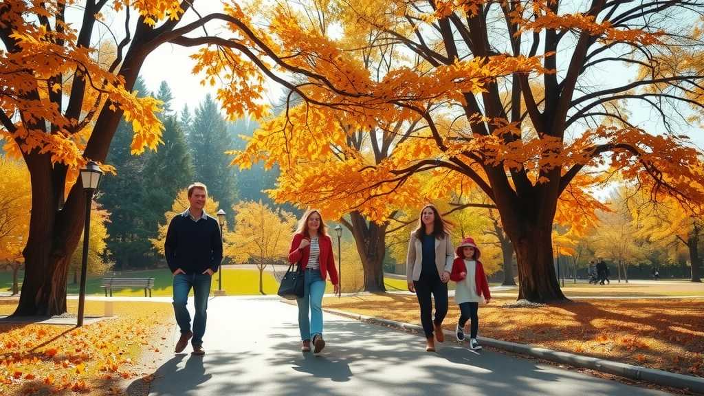 a family enjoying an autumn parkjpeg