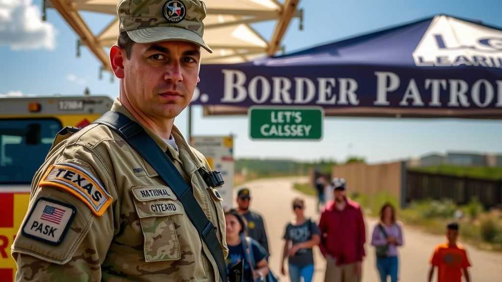 border patrol checkpoint with soldiers overseeing migrant crossingsjpeg