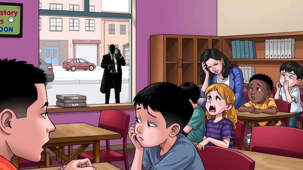 A classroom in distress as students react to outside immigration enforcement.