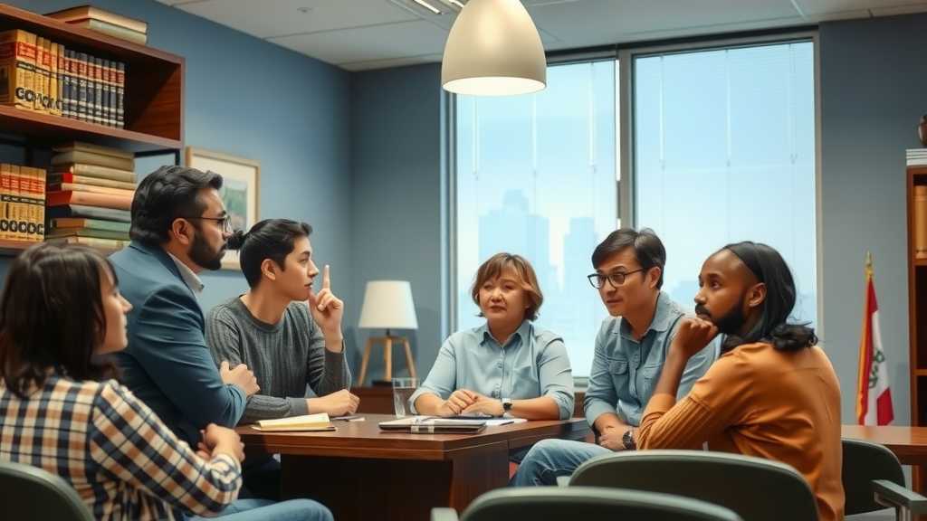 An immigration attorney advising travelers