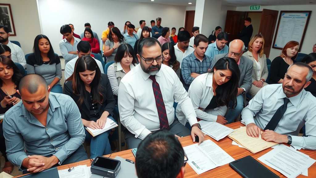 abogados de inmigracion asistiendo a clientes en una oficina de leyes destacando el estres de navegar por el sistema migratoriojpeg