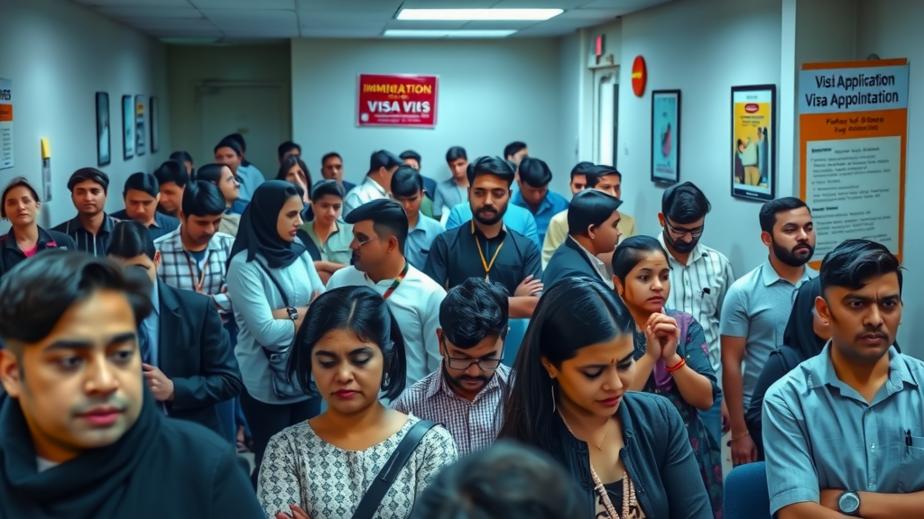 img immigration office with diverse individuals waiting