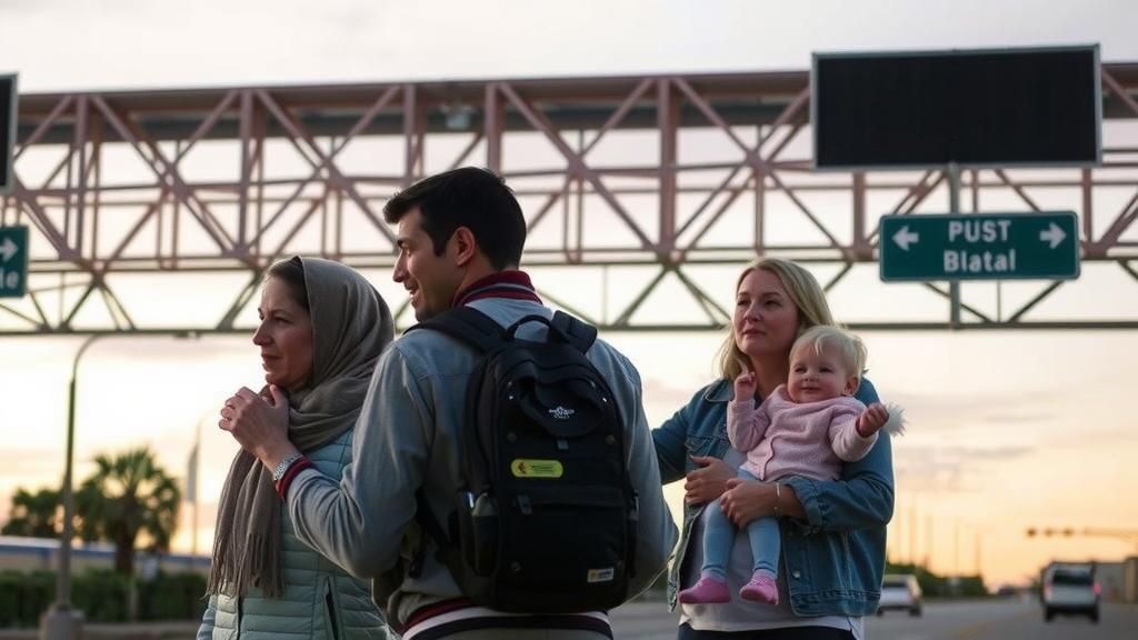 img a hopeful family at a border crossing