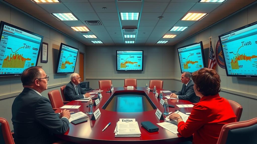 Officials in a meeting about immigration policy changes.