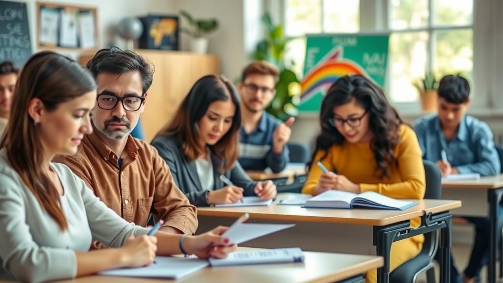 img diverse people studying for the citizenship test