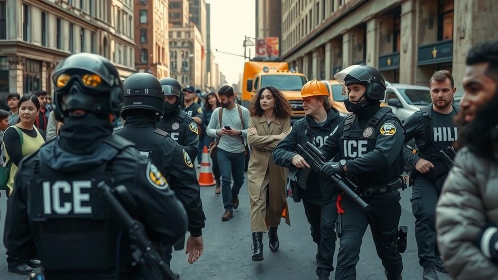 img ice raid capturing a moment of enforcement and concern among workers