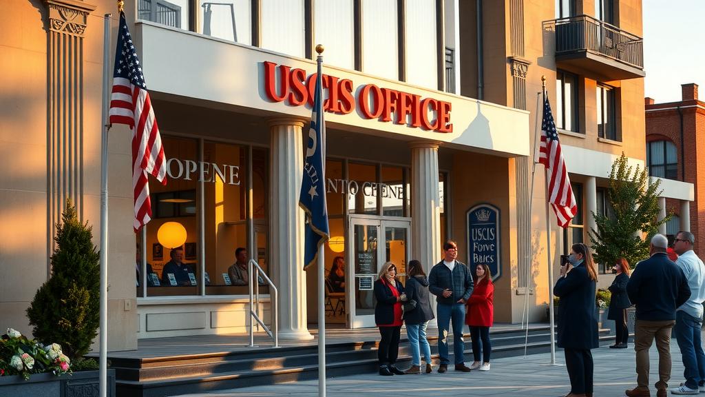 USCIS office during a naturalization ceremony.