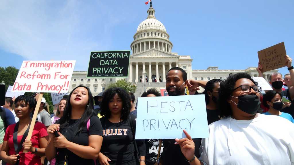 manifestantes abogando por la reforma de inmigracion frente al capitolio del estado de californiajpeg