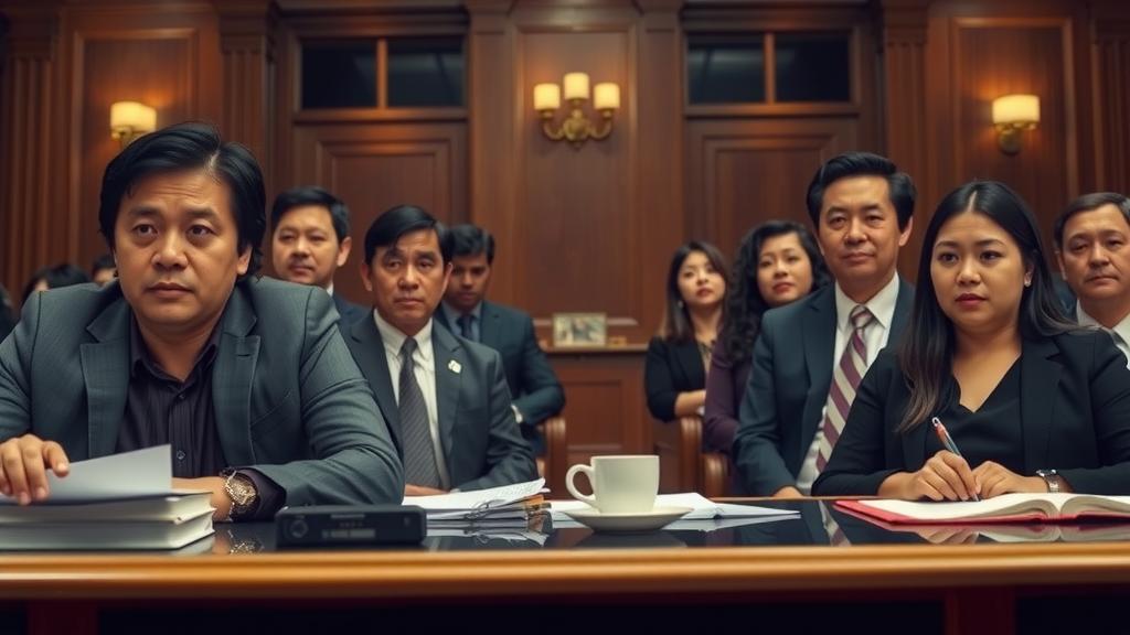 Courtroom during immigration hearing
