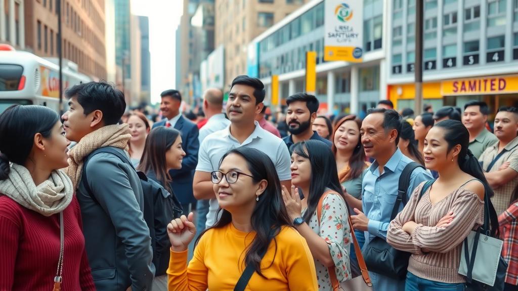 img diverse urban community interacting in a sanctuary city