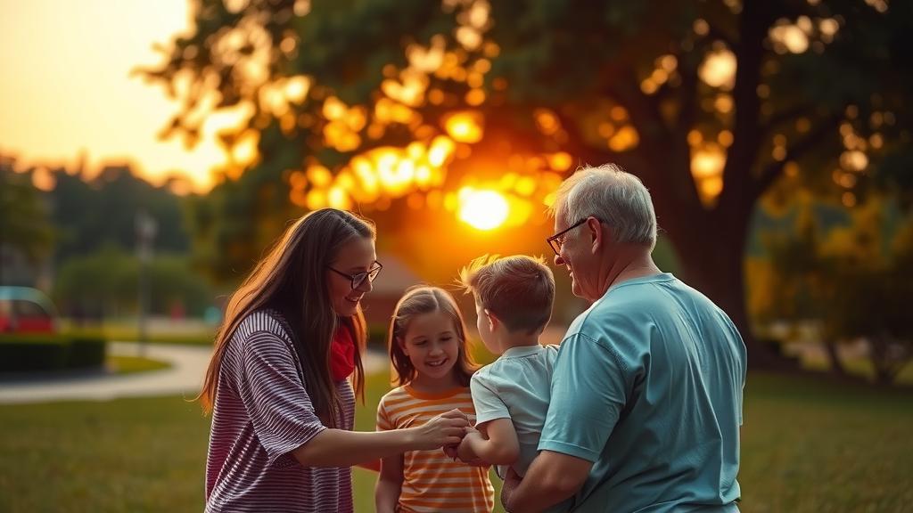 Family enjoying time together in a park