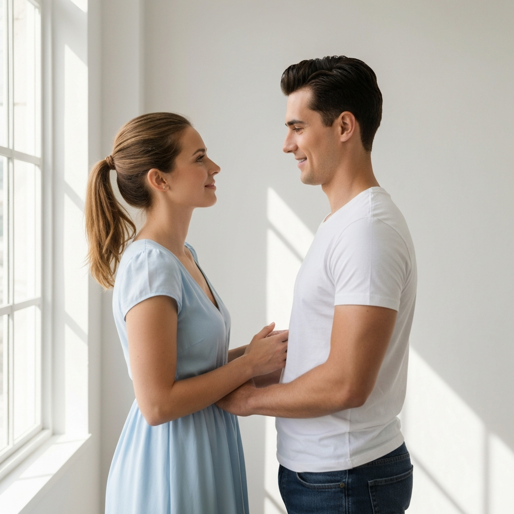 Persona con esperanza al confirmar que un residente permanente puede pedir a su esposa o esposo.