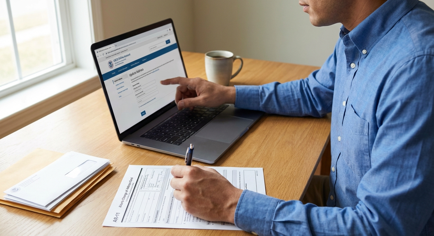 Guía de actualizacion de dirección con AR-11 y cuenta en linea para corregir datos, como verificar mi dirección en USCIS
