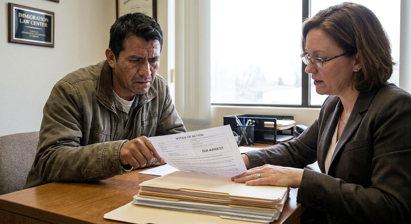 Persona consulta con una abogada si su DUI es un delito criminal o una infracción de tránsito.