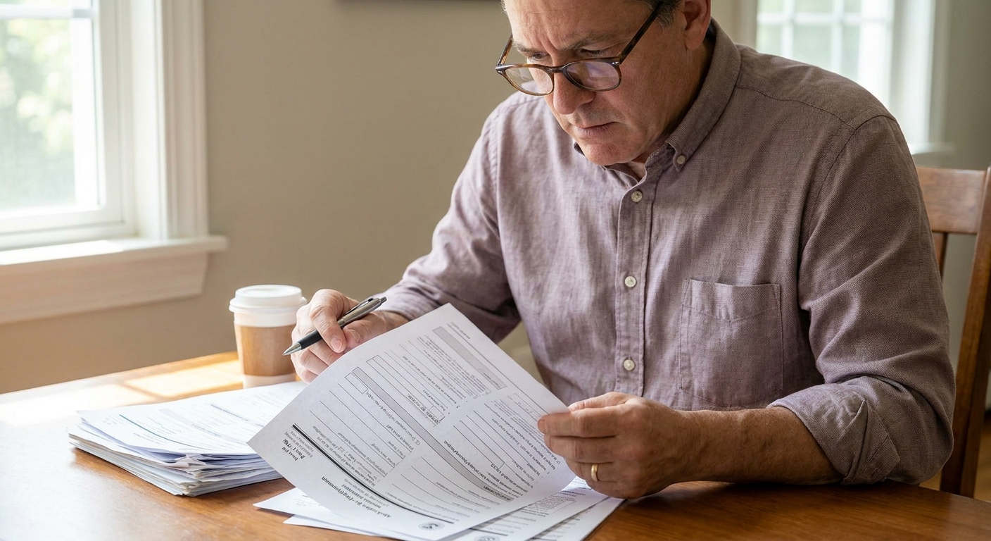 Una persona revisa sus documentos para cumplir los requisitos del permiso de trabajo en Estados Unidos, como el Formulario I-765.