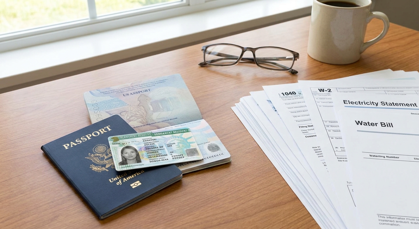 Green Card, pasaporte y documentos, esenciales para entender cuanto tiempo puedo estar fuera de Estados Unidos con residencia.