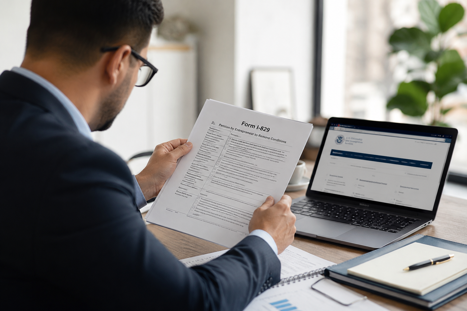 Inversionista extranjero llenando formulario I-829