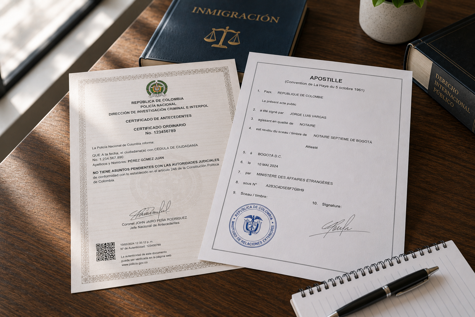 Apostilla de certificado de antecedentes penales
