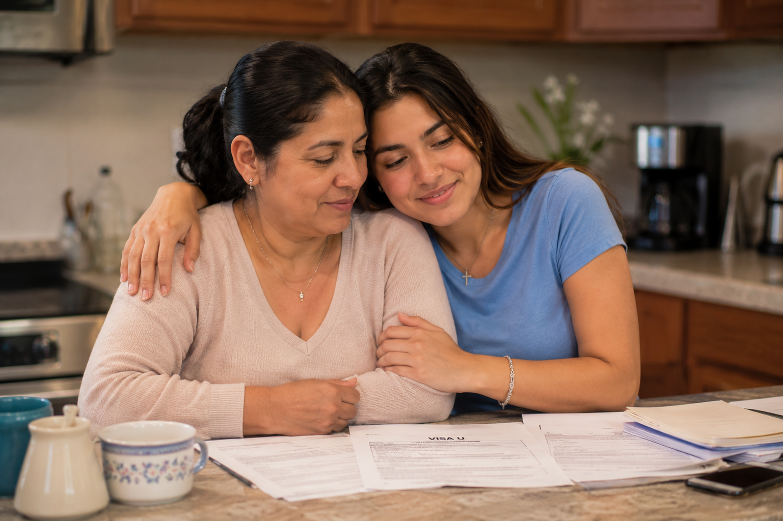 Mujer con visa u considerando formulario i-929 para traer a su familiar en el extranjero
