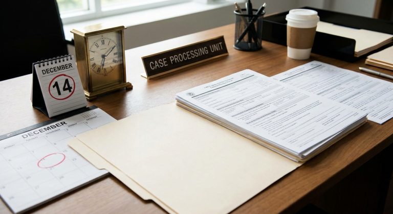 Calendario y formularios oficiales que representan cuanto tarda un perdon migratorio en resolverse por USCIS
