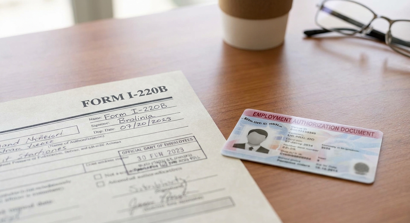 Documento I-220B que explica si puedo trabajar con orden de deportacion bajo una supervision oficial