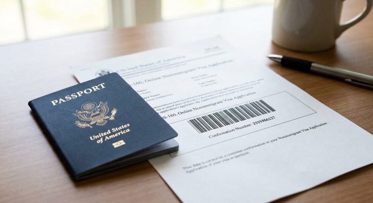 Pasaporte y formulario de confirmacion para el tramite de visa americana desde republica dominicana.